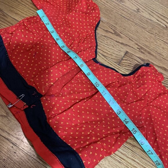 Red Cotton Patchwork Lehenga Set Of 2 - Ideal For Garba Season - DUSSEHRA - Picture 5 of 6